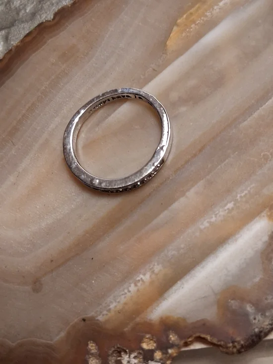 10k Pavé Crystal Half-Set Band Ring in Silver - Picture 5 of 9